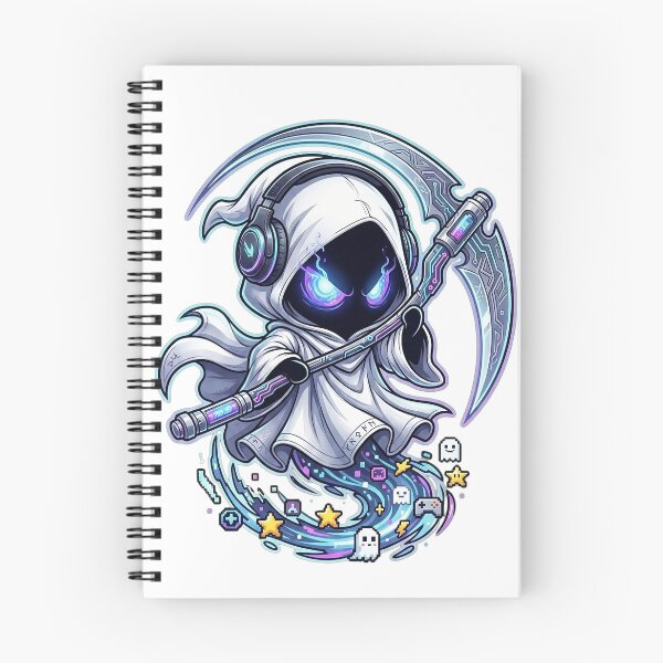 Item preview, Cute Cyberpunk Gamer Reaper with Glowing Scythe designed and sold by Munib320.