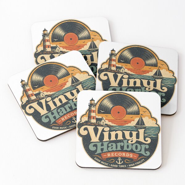 Item preview, Vinyl Harbor - Vintage Record Store Logo designed and sold by Golden Era Studio.