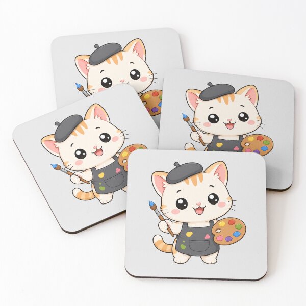 Item preview, Cute Cat Artist Painting Cartoon Animal Palette designed and sold by Seculinator.