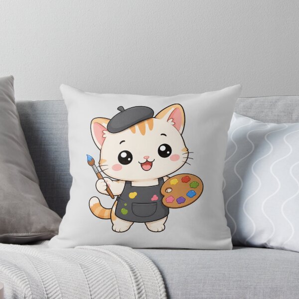 Item preview, Cute Cat Artist Painting Cartoon Animal Palette designed and sold by Seculinator.