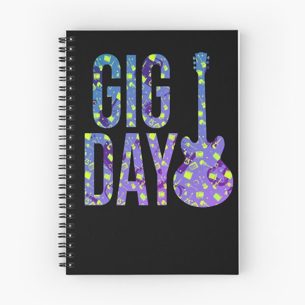 Item preview, Gig Day | Guitar Text Art | Retro Music Pattern Typography Print designed and sold by Analog Threads & Goods.