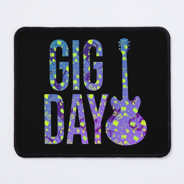 Item preview, Gig Day | Guitar Text Art | Retro Music Pattern Typography Print designed and sold by Analog Threads & Goods.