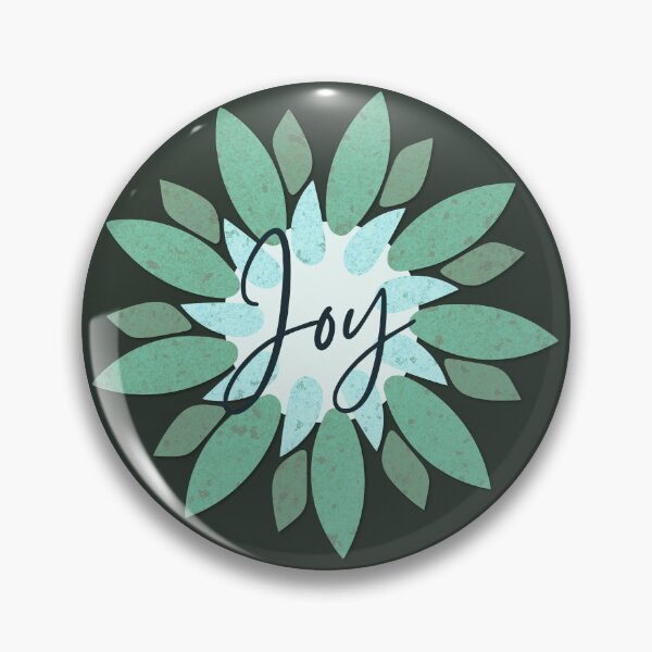 Item preview, Pretty Turquoise Paper Flower JOY Cursive Typography designed and sold by TackyTime.