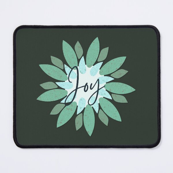 Item preview, Pretty Turquoise Paper Flower JOY Cursive Typography designed and sold by TackyTime.
