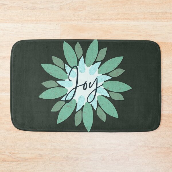 Item preview, Pretty Turquoise Paper Flower JOY Cursive Typography designed and sold by TackyTime.
