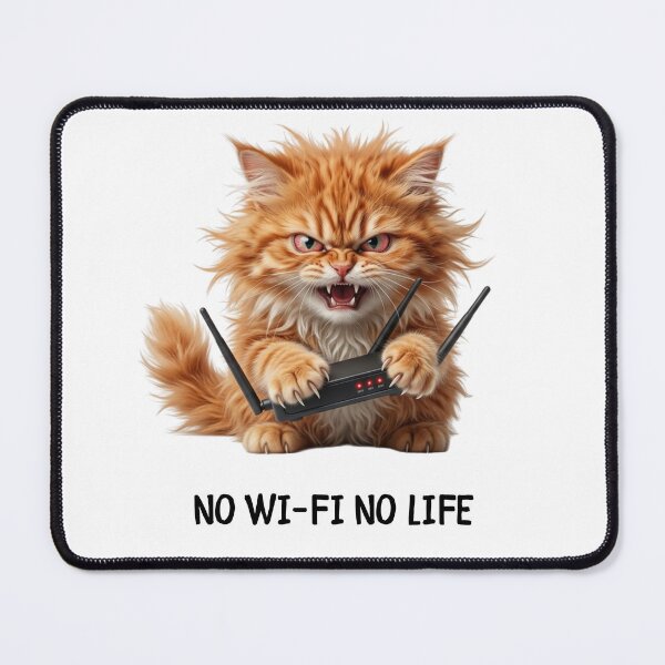 Item preview, Funny Cat Gift No Wi-Fi No Life Cat Humor Internet Shirt designed and sold by Dev Mode.