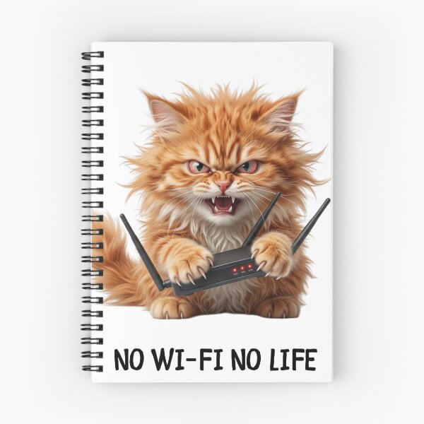 Item preview, Funny Cat Gift No Wi-Fi No Life Cat Humor Internet Shirt designed and sold by Dev Mode.