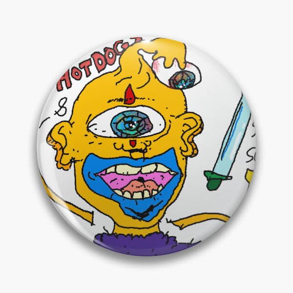 Item preview, Johnny Loves Cats… And Hotdogs | Original Outsider Art Character designed and sold by D O V E   S H O P.