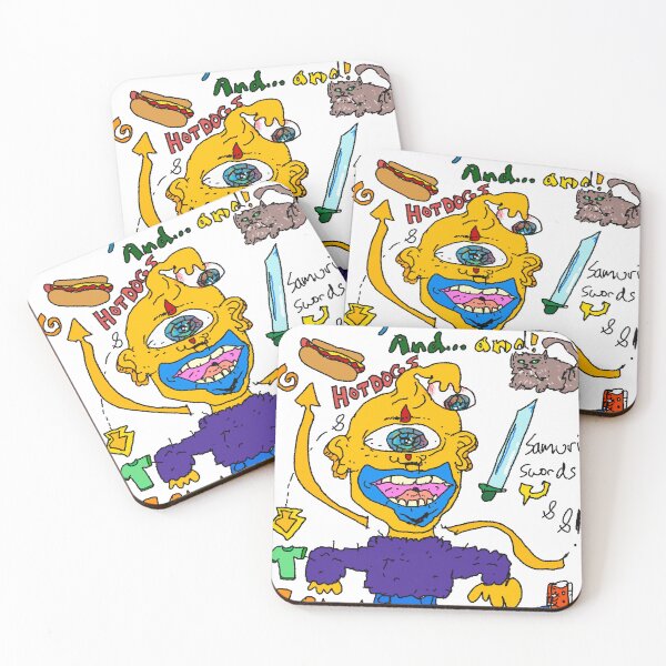 Item preview, Johnny Loves Cats… And Hotdogs | Original Outsider Art Character designed and sold by D O V E   S H O P.
