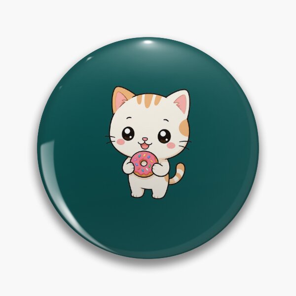 Item preview, Cute Cat Eating Donut Sweet Treat Cartoon designed and sold by Seculinator.