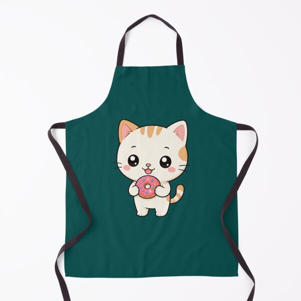 Item preview, Cute Cat Eating Donut Sweet Treat Cartoon designed and sold by Seculinator.