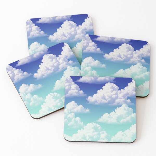 Item preview, Vibrant Fluffy White Clouds Blue Sky Art designed and sold by weirdfishes123.