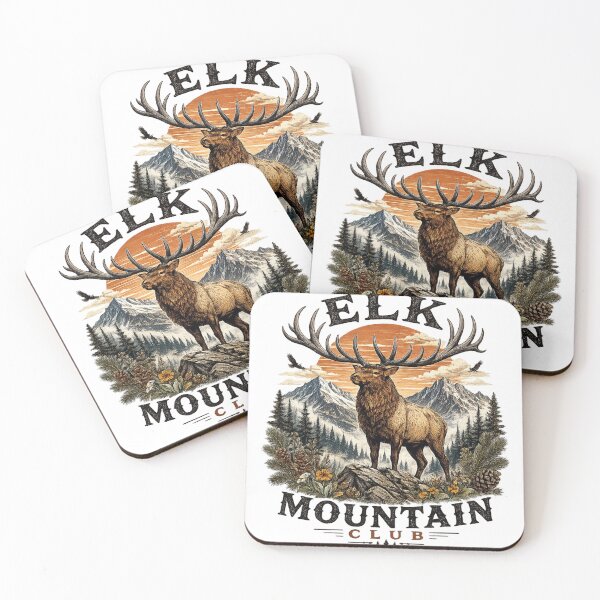 Item preview, Elk Mountain Club Vintage Outdoor Adventure Design designed and sold by PawverseDesigns.