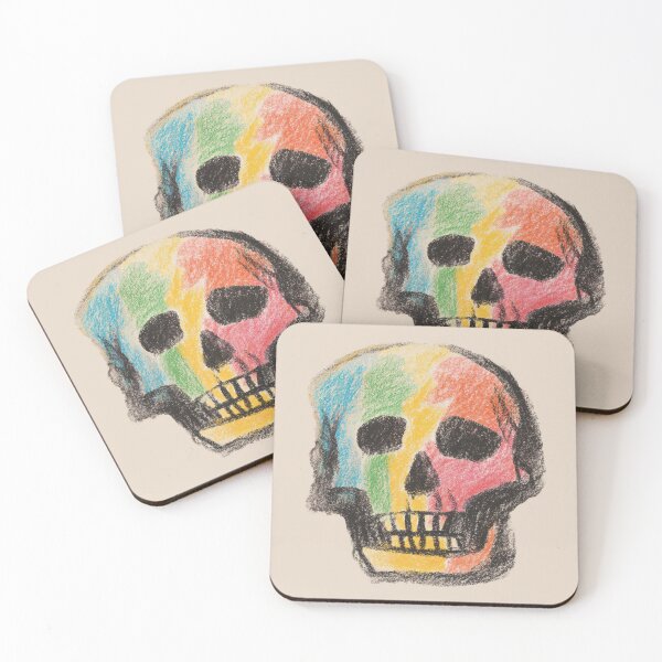 Item preview, Colorful skull in a style of crayon illustration  designed and sold by SweetLilith.