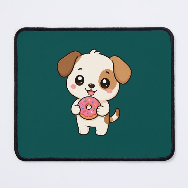 Item preview, Cute Dog Eating Donut Sweet Treat Cartoon designed and sold by Seculinator.
