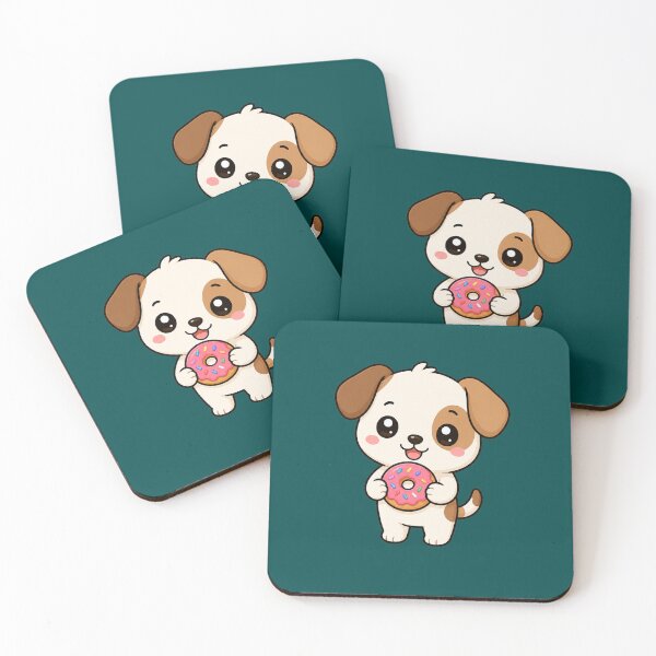 Item preview, Cute Dog Eating Donut Sweet Treat Cartoon designed and sold by Seculinator.