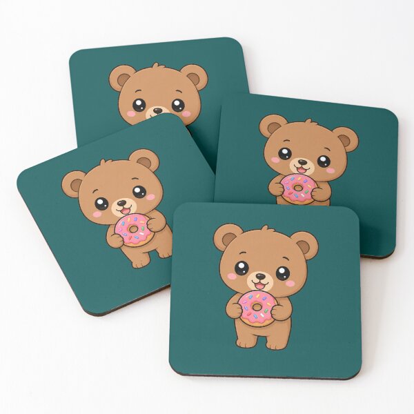 Item preview, Cute Bear Eating Donut Sweet Treat Cartoon designed and sold by Seculinator.