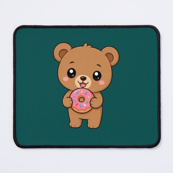 Item preview, Cute Bear Eating Donut Sweet Treat Cartoon designed and sold by Seculinator.
