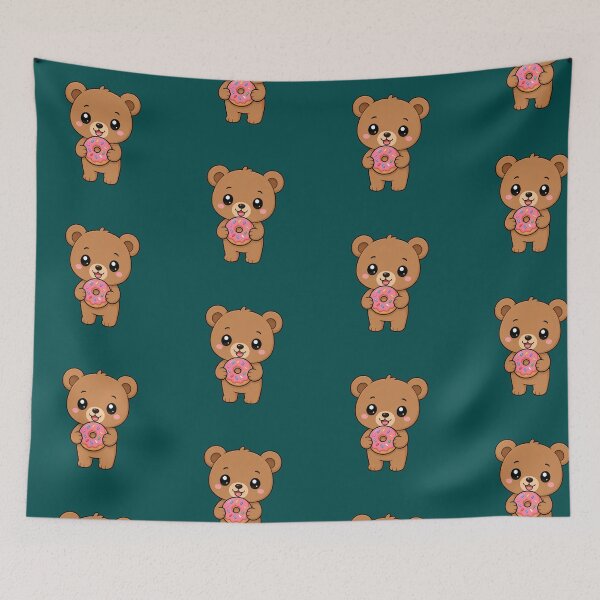 Item preview, Cute Bear Eating Donut Sweet Treat Cartoon designed and sold by Seculinator.