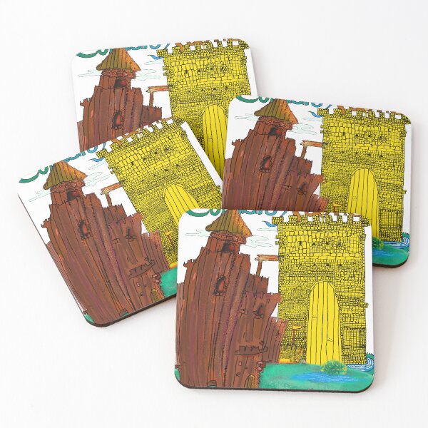 Item preview, Corduroy Castle | Fantasy Castle Illustration | Medieval Outsider Art designed and sold by D O V E   S H O P.