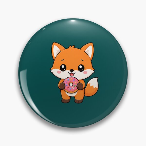 Item preview, Cute Fox Eating Donut Sweet Treat Cartoon designed and sold by Seculinator.