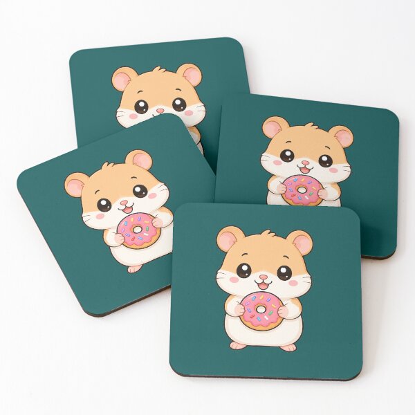 Item preview, Cute Hamster Eating Donut Sweet Treat Cartoon designed and sold by Seculinator.