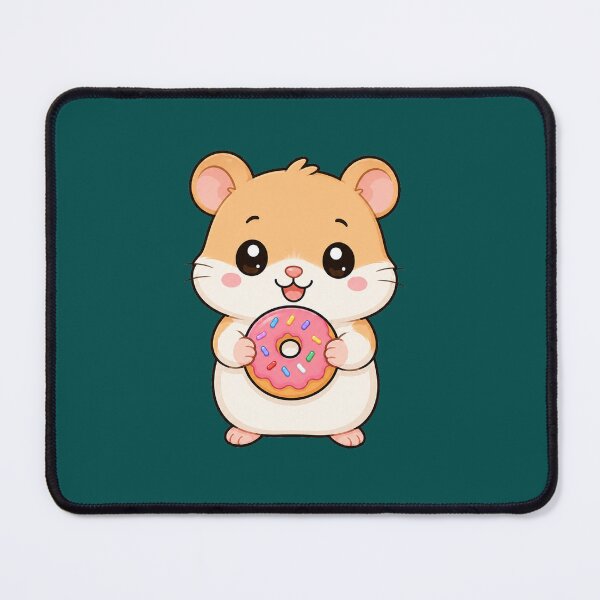 Item preview, Cute Hamster Eating Donut Sweet Treat Cartoon designed and sold by Seculinator.