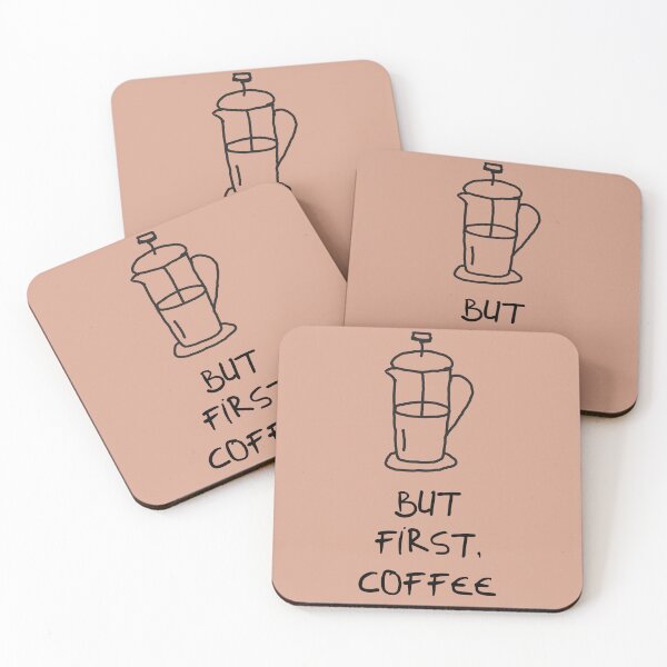 Item preview, Hand-Drawn 'But First, Coffee' French Press Minimalist Design designed and sold by Digital-Thought.