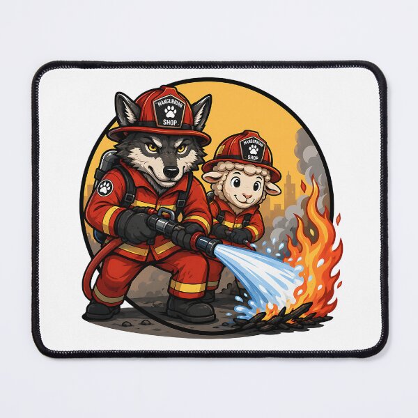 Item preview, Wolf and Sheep Firefighters designed and sold by Mangurrian Shop.