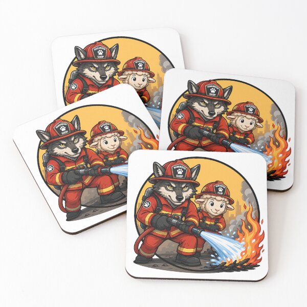 Item preview, Wolf and Sheep Firefighters designed and sold by Mangurrian Shop.