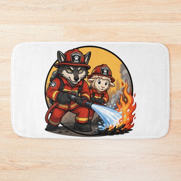 Item preview, Wolf and Sheep Firefighters designed and sold by Mangurrian Shop.