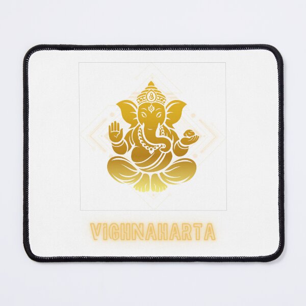 Item preview, Vighnaharta Lord Ganesha Golden Geometric Tech Art designed and sold by BOBSHAZ.