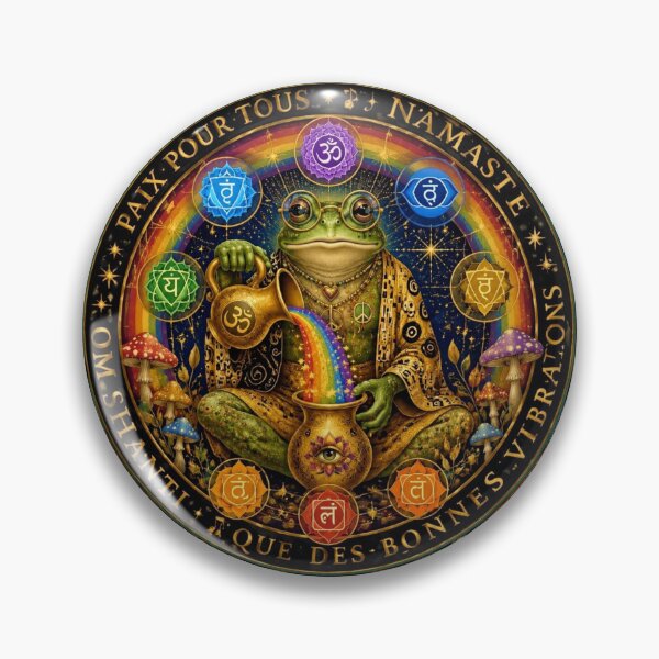Item preview, The Toad Alchemist - He Pours the Rainbow of Chakras, Om Shanti and Good Vibrations designed and sold by Natalia-Vlad.