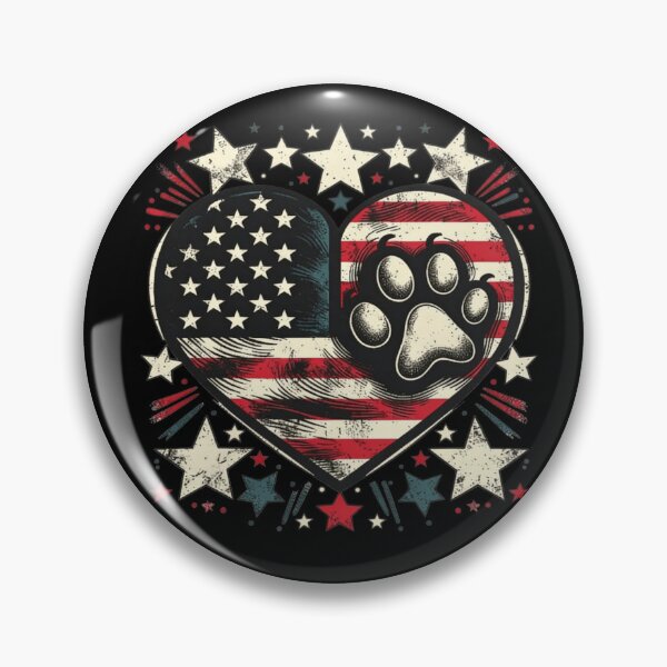 Item preview, Patriotic Dog Paw Heart 4th Of July Dog Lover American Flag Paw Print designed and sold by Thread&Fable.