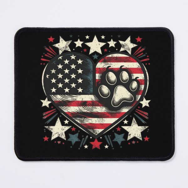 Item preview, Patriotic Dog Paw Heart 4th Of July Dog Lover American Flag Paw Print designed and sold by Thread&Fable.