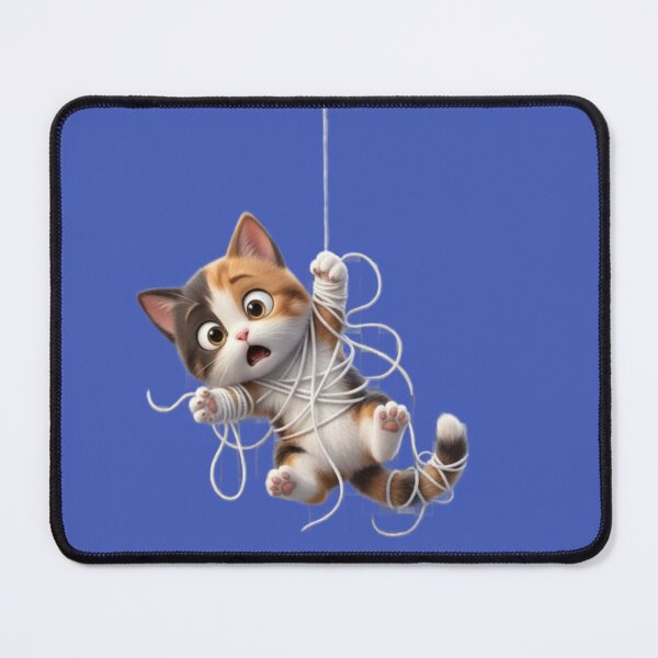 Item preview, Cute & Dramatic Cat Tangled Hanging Kitten Design designed and sold by MimiSabu.