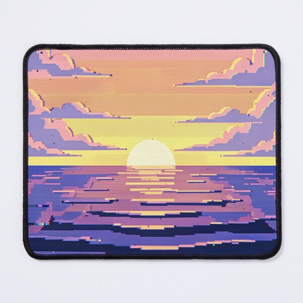 Item preview, Lo-Fi Purple Pixel Art Sunset Over Water designed and sold by weirdfishes123.