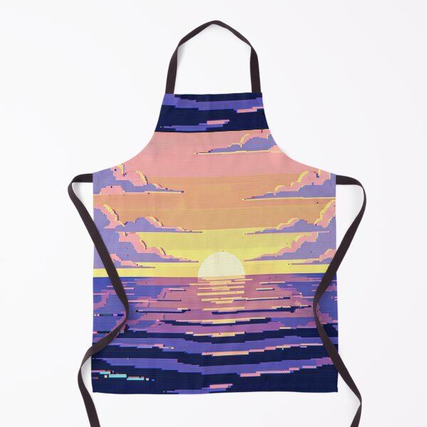 Item preview, Lo-Fi Purple Pixel Art Sunset Over Water designed and sold by weirdfishes123.