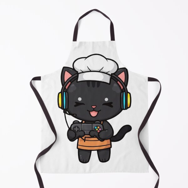 Item preview, Cute Cooking Gamer Cat | Kawaii Black Kitten Sticker for Gamers designed and sold by Stylestickers55.