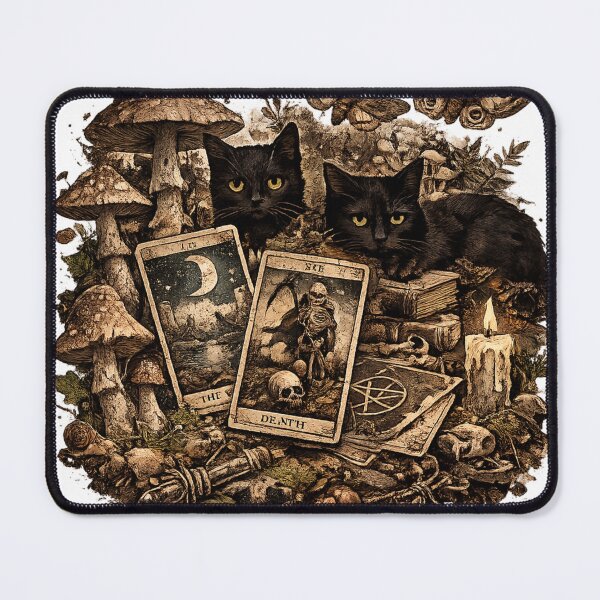 Item preview, Witchy Black Cats Tarot Cards Mystical Occult Halloween Design designed and sold by irfanshikh.