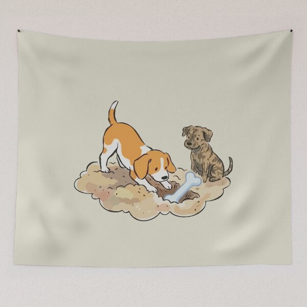 Item preview, Dogs Burying Bone designed and sold by Gkinoki.