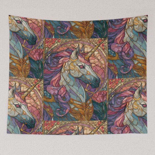 Item preview, Stained glass unicorn designed and sold by MendaciousMina.