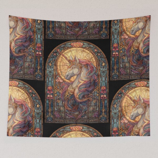 Item preview, Stained glass unicorn designed and sold by MendaciousMina.