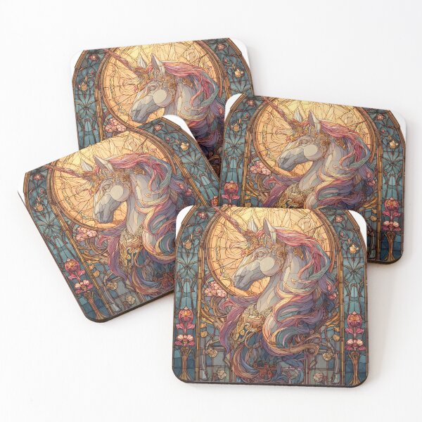 Item preview, Stained glass unicorn designed and sold by MendaciousMina.