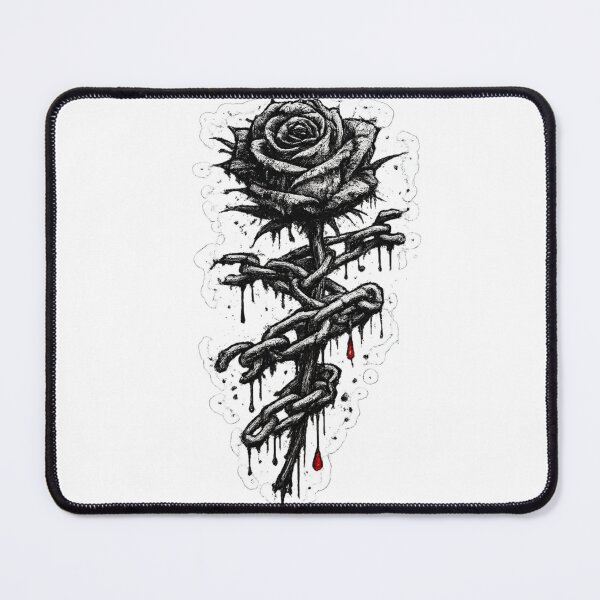 Item preview, Black Rose Chains Dark Gothic Tattoo Style Flower Design designed and sold by irfanshikh.