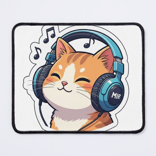 Item preview, Cute cat with headphone designed and sold by D4NC1G3R.