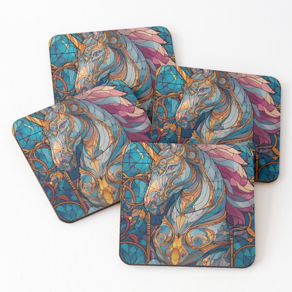 Item preview, Stained glass unicorn designed and sold by MendaciousMina.
