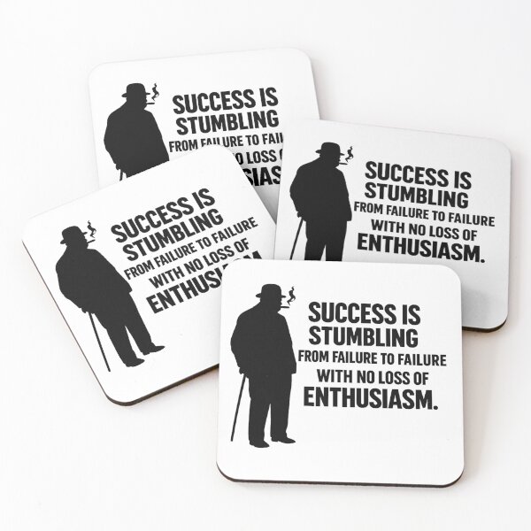 Item preview, Silueta con cita de éxito de Winston Churchill | Tipografía motivacional inspiradora | Arte del fracaso al éxito designed and sold by Donsean22.