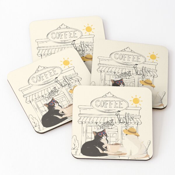 Item preview, Summer Coffee Cute Cats Cafe Terrace Bistro designed and sold by hoodiehood.