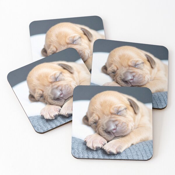 Item preview, Newborn Puppy Sleeping on Grey Knit - Soft Baby Dog Photography - Serene Pet Portrait designed and sold by WildGentlemen.